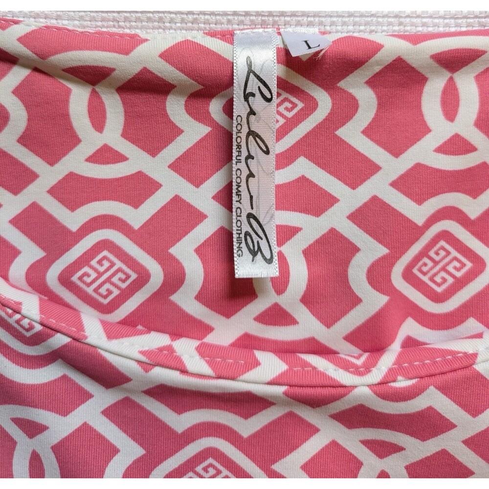 Lulu B Women’s Pink And White Geometric Chain Dress Size Large - Picture 4 of 4